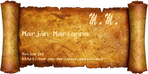 Marján Marianna névjegykártya